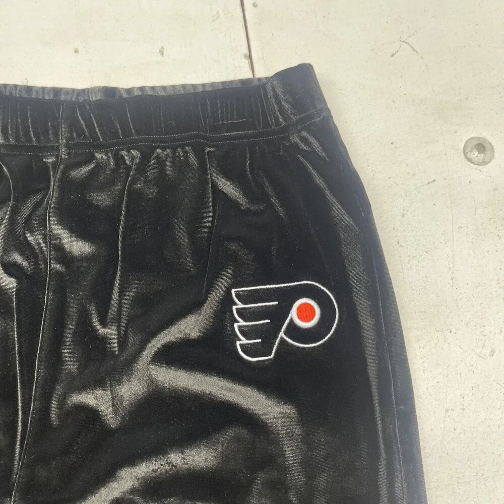 Philadelphia Flyers Pajama Set Girls Large 14 Black NHL Hockey Mitchell & Ness